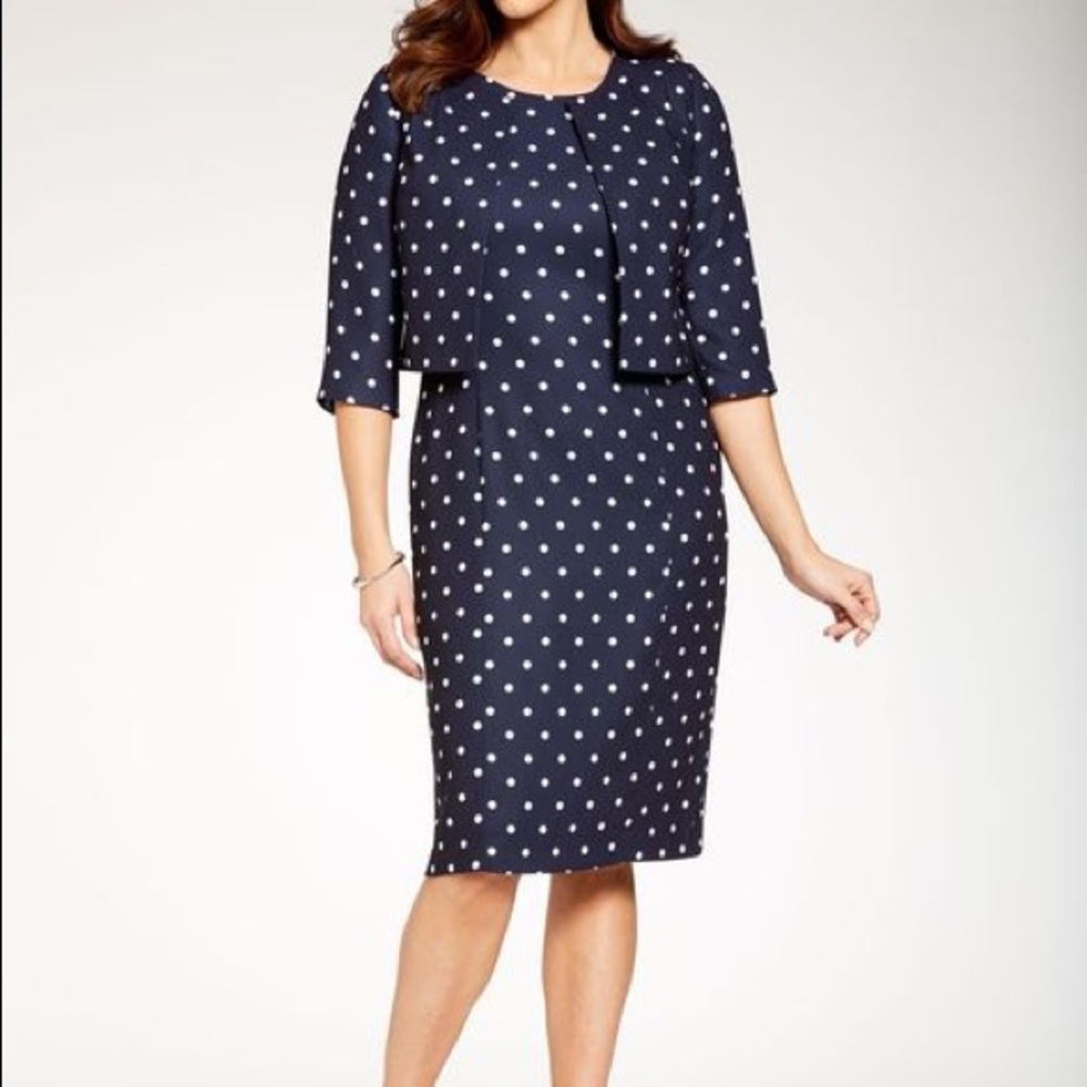 Jessica London Polka Dot Jacket Dress